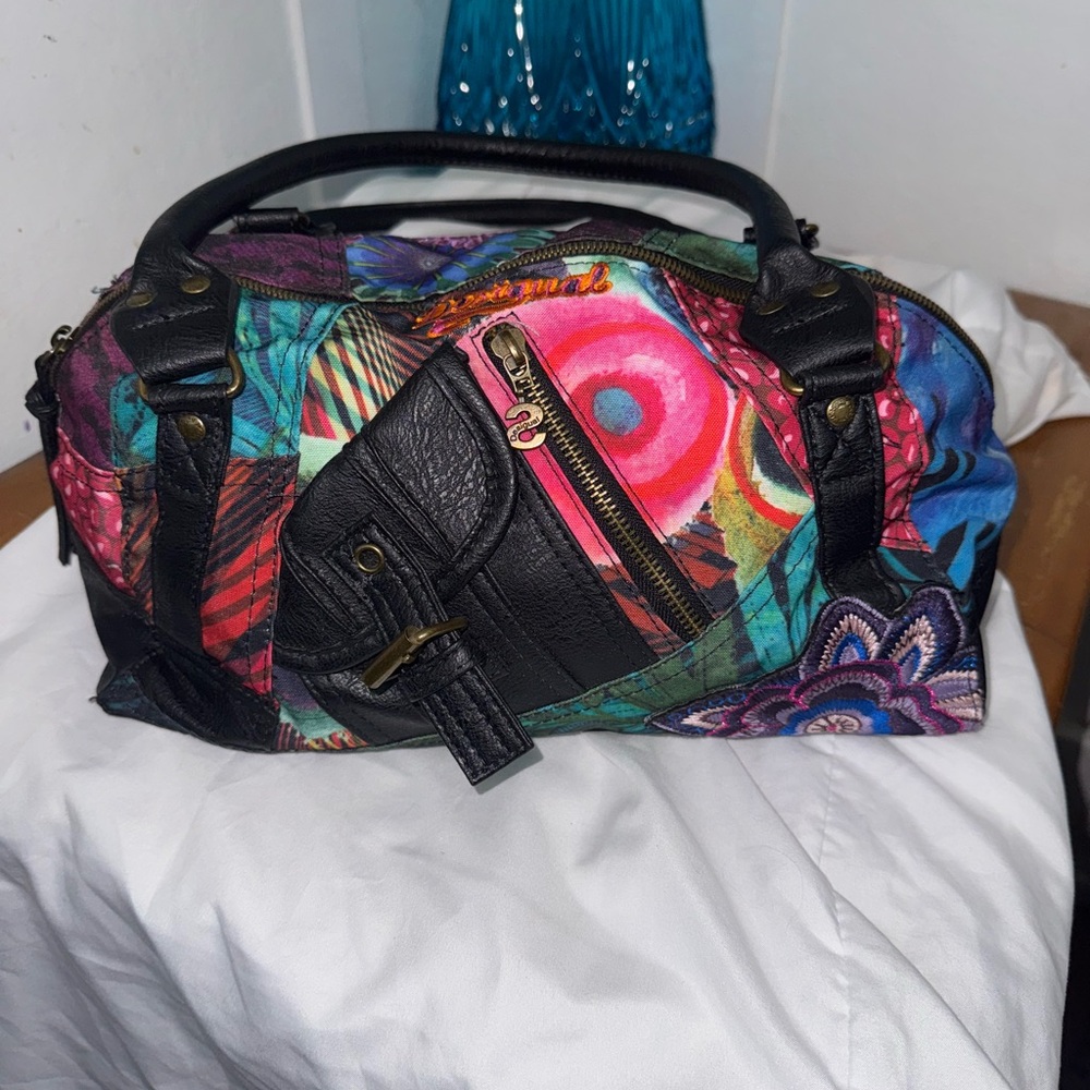 Desigual Rainbow Patchwork Handbag - image 1